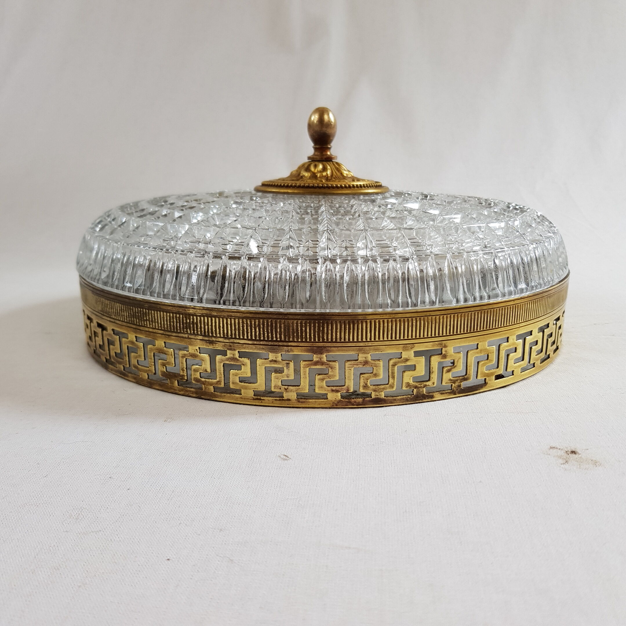 Ceiling lamp old gold cristal Lucien Gau