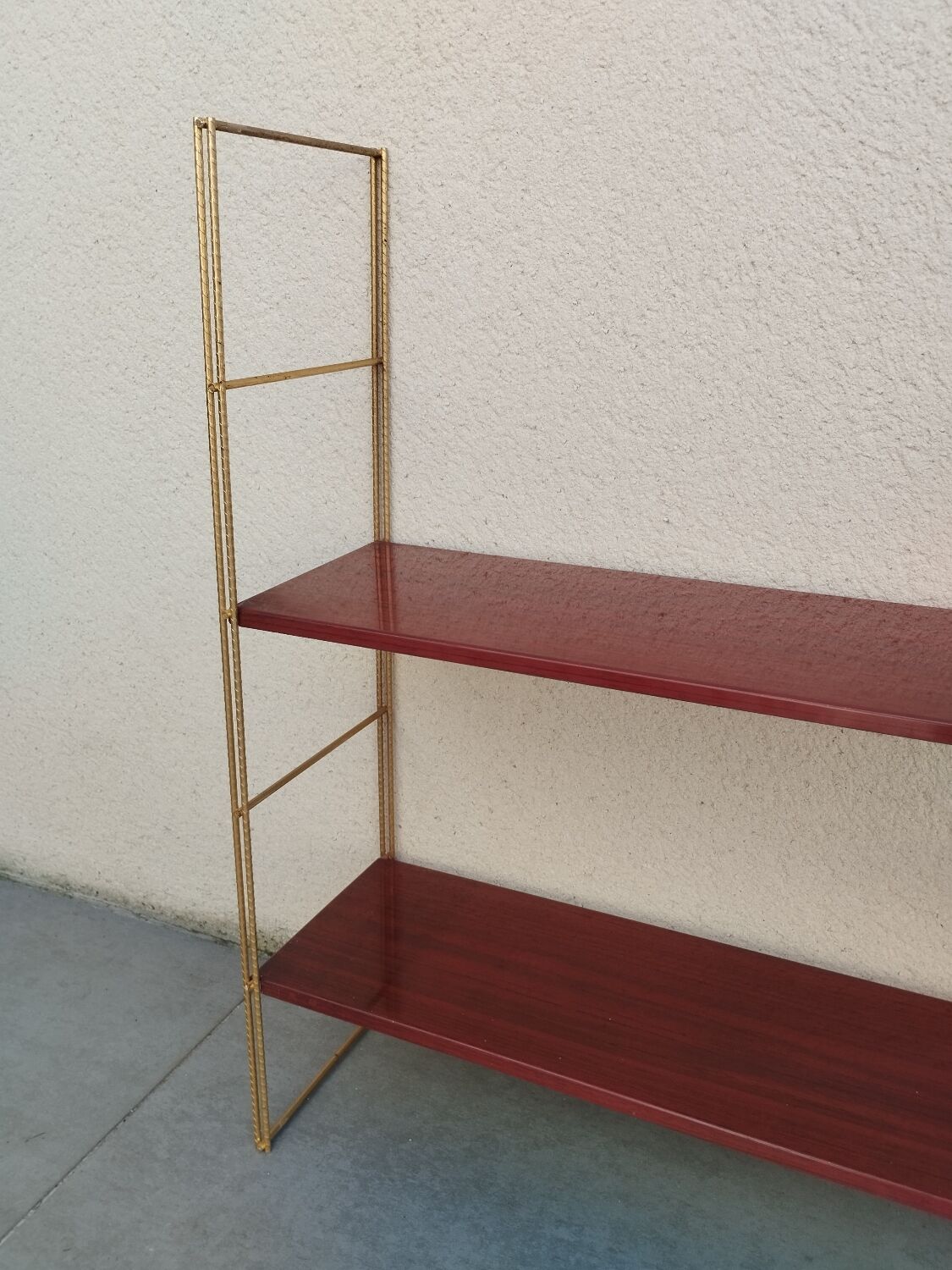 Vintage metal string shelves
