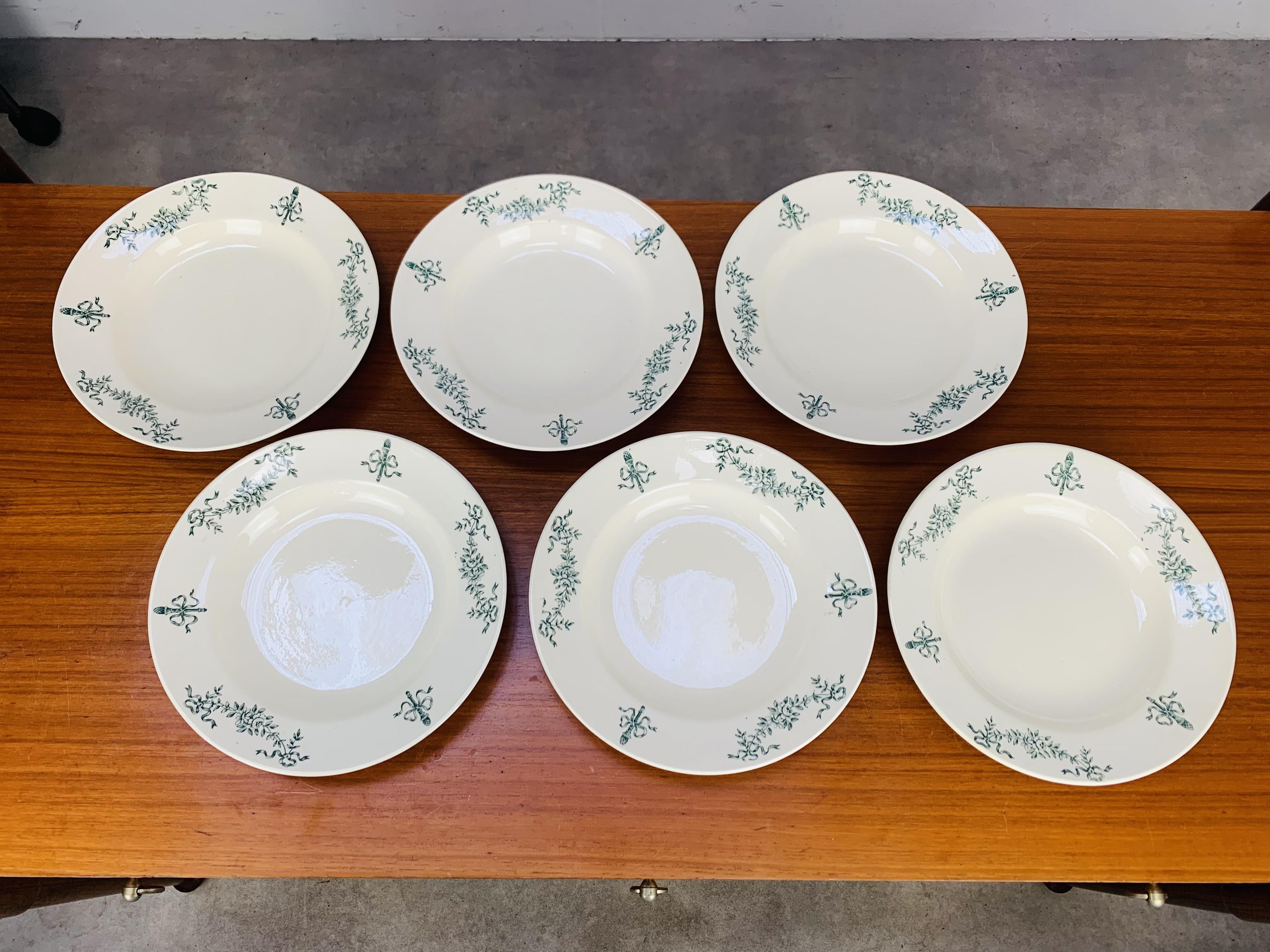 6 Sapho Lonchamp soup plates, iron earth