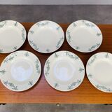 6 Sapho Lonchamp soup plates, iron earth