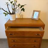 Très belle commode vintage en chêne miel