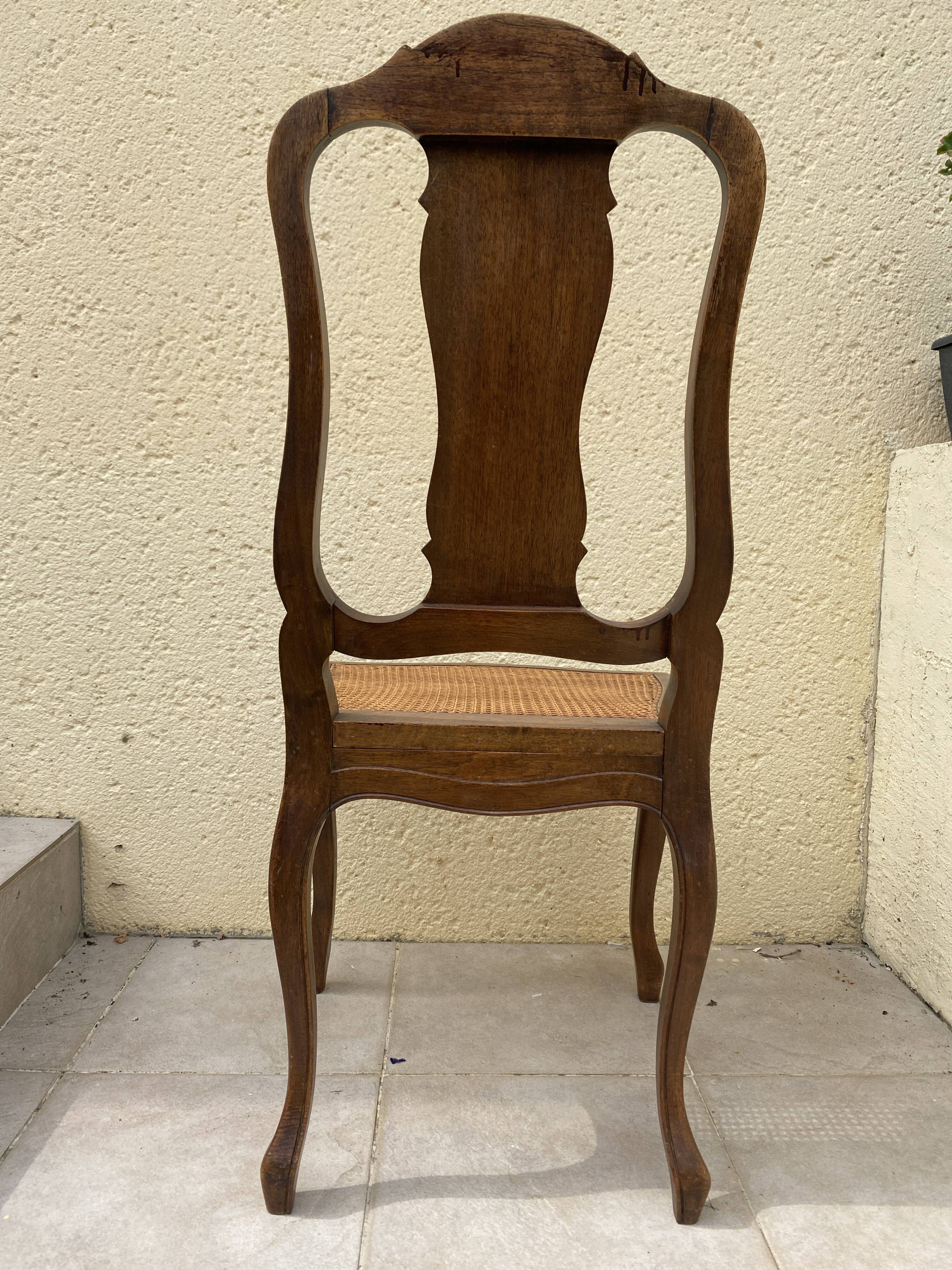 Chairs canned carved backrest