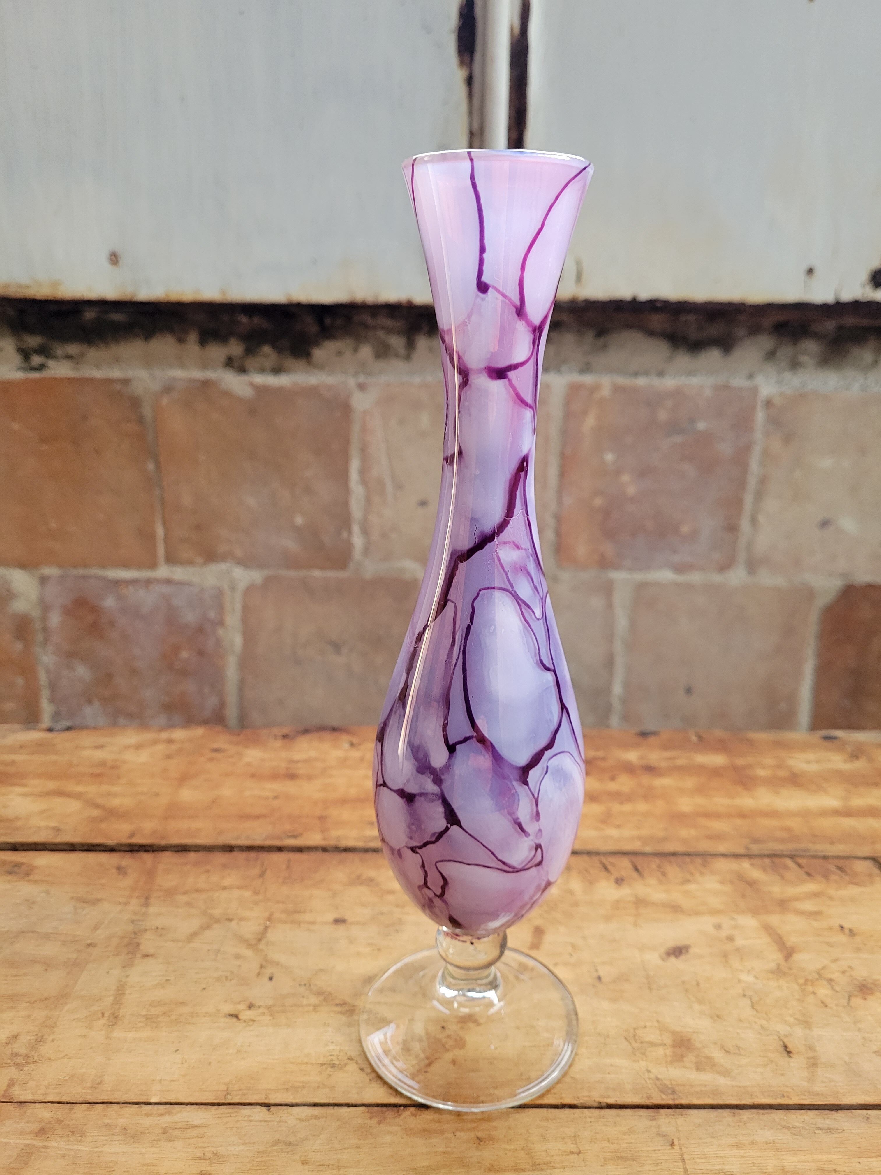 Marbled opaline vase