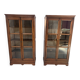 Pair of display cabinets in solid cherry wood from the 19th century.