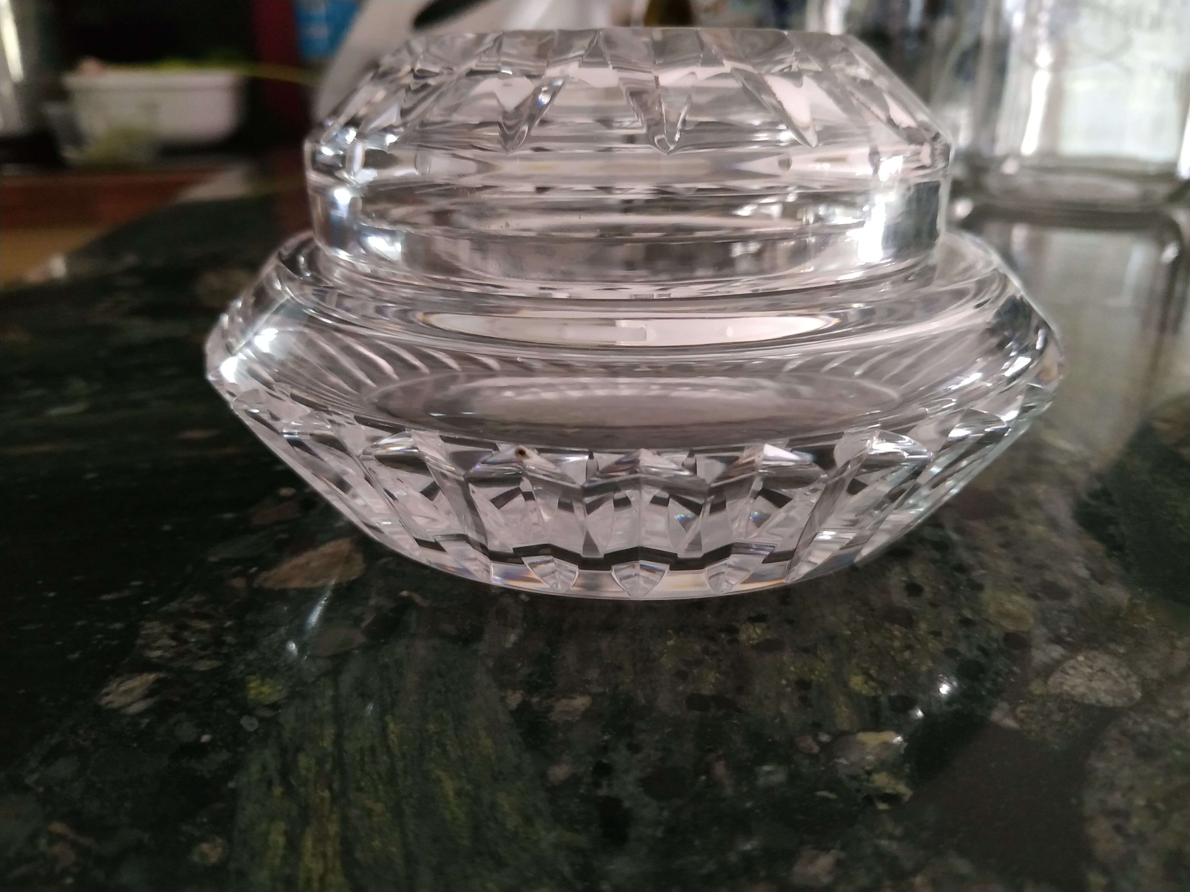Baccarat art deco cut crystal powder box