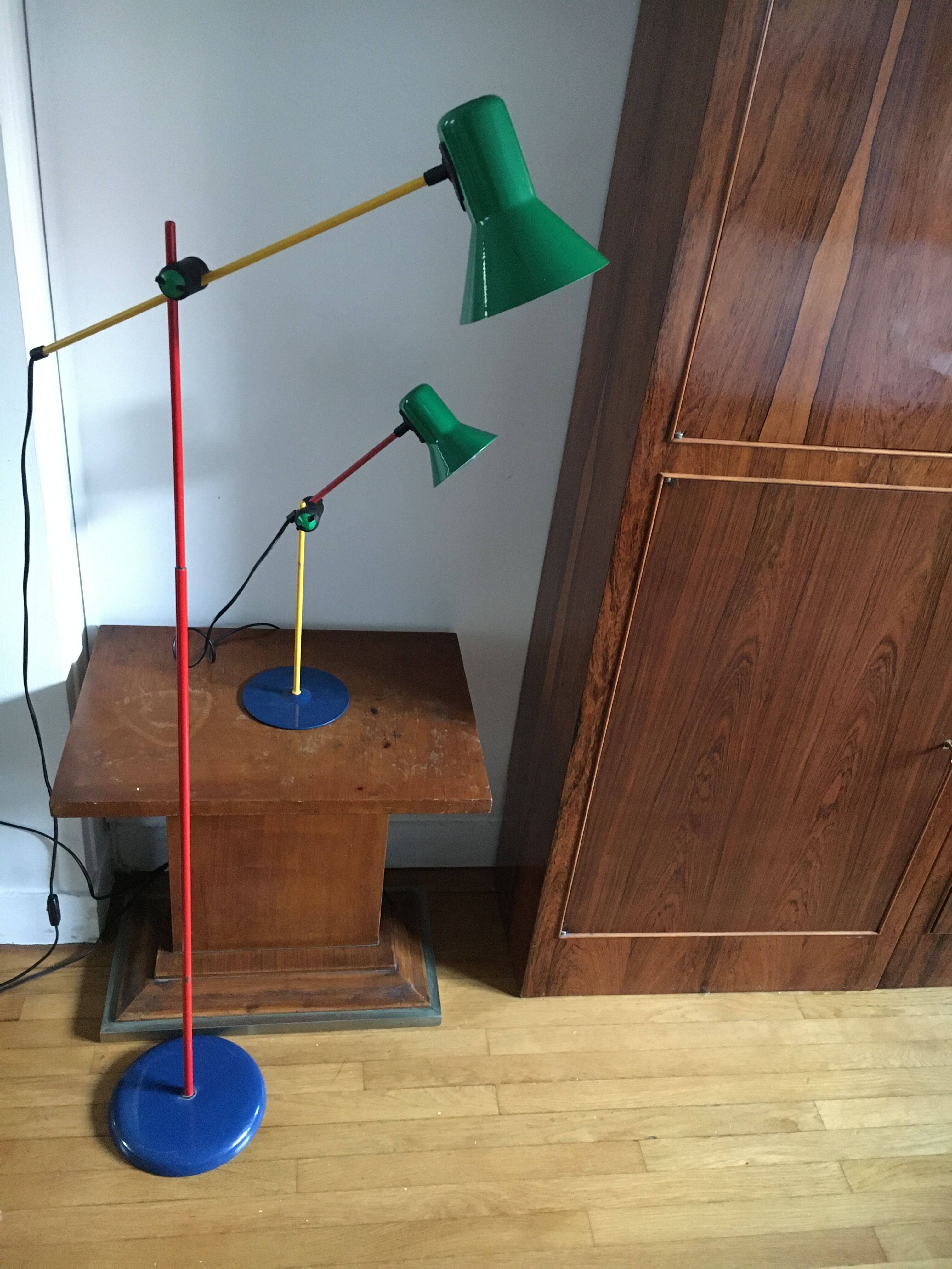 Rare duo of Veneta Lumi lighting icon of the 80