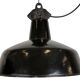 Lampe d'usine industrielle en émail noir avec dessus en fonte, années 1950