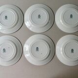 6 flat plates Saint Amand, décor la laitière