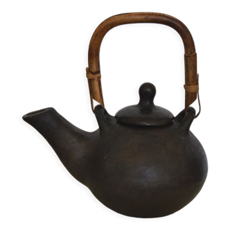 Japanese black ceramic teapot
