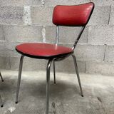 Pair of mid-century kitchen chairs Imitation leather