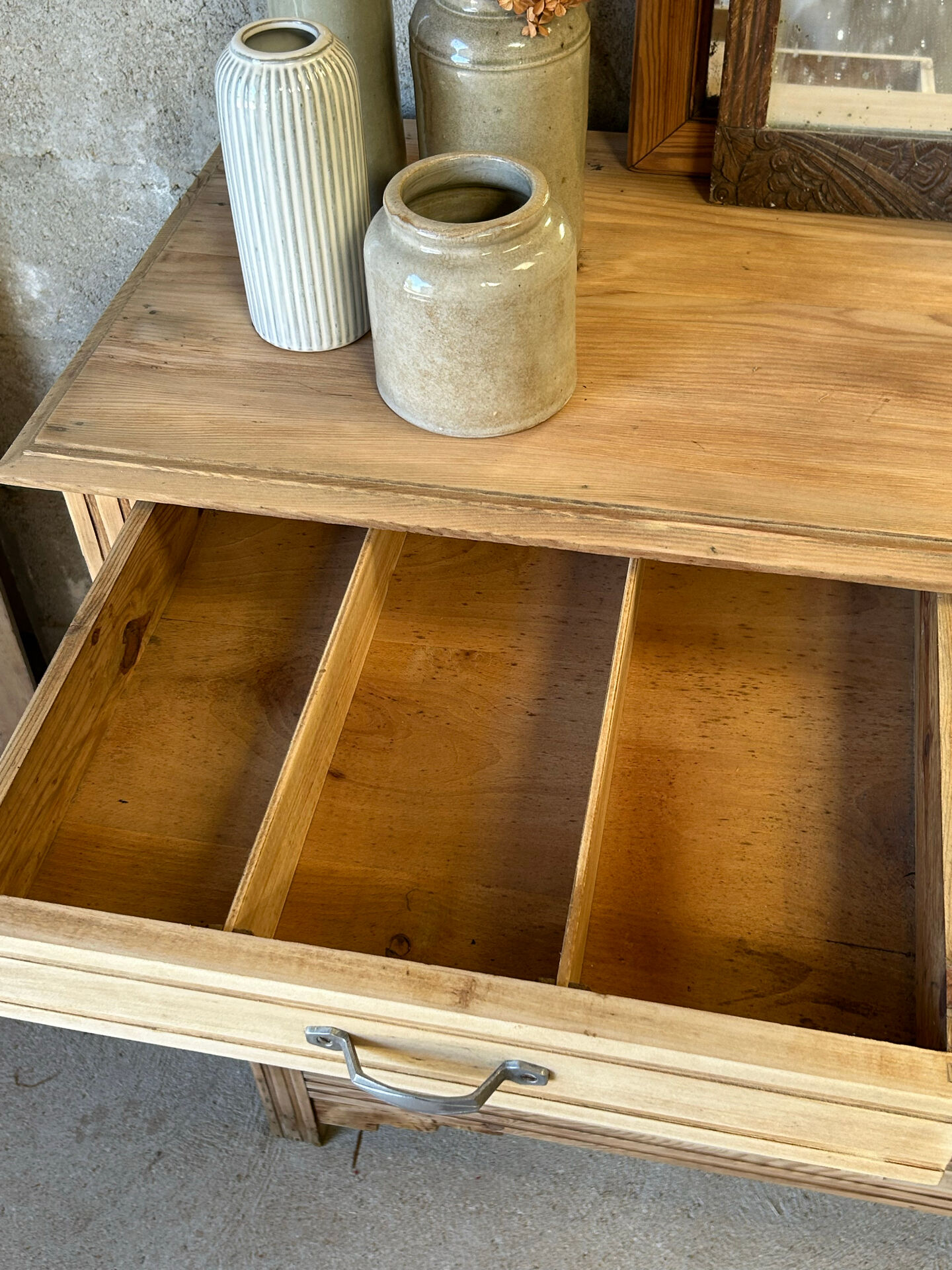 Antique buffet in solid pitch pine