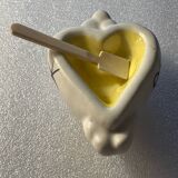 Salière poivrière vintage années 50 - céramique- formes cœurs