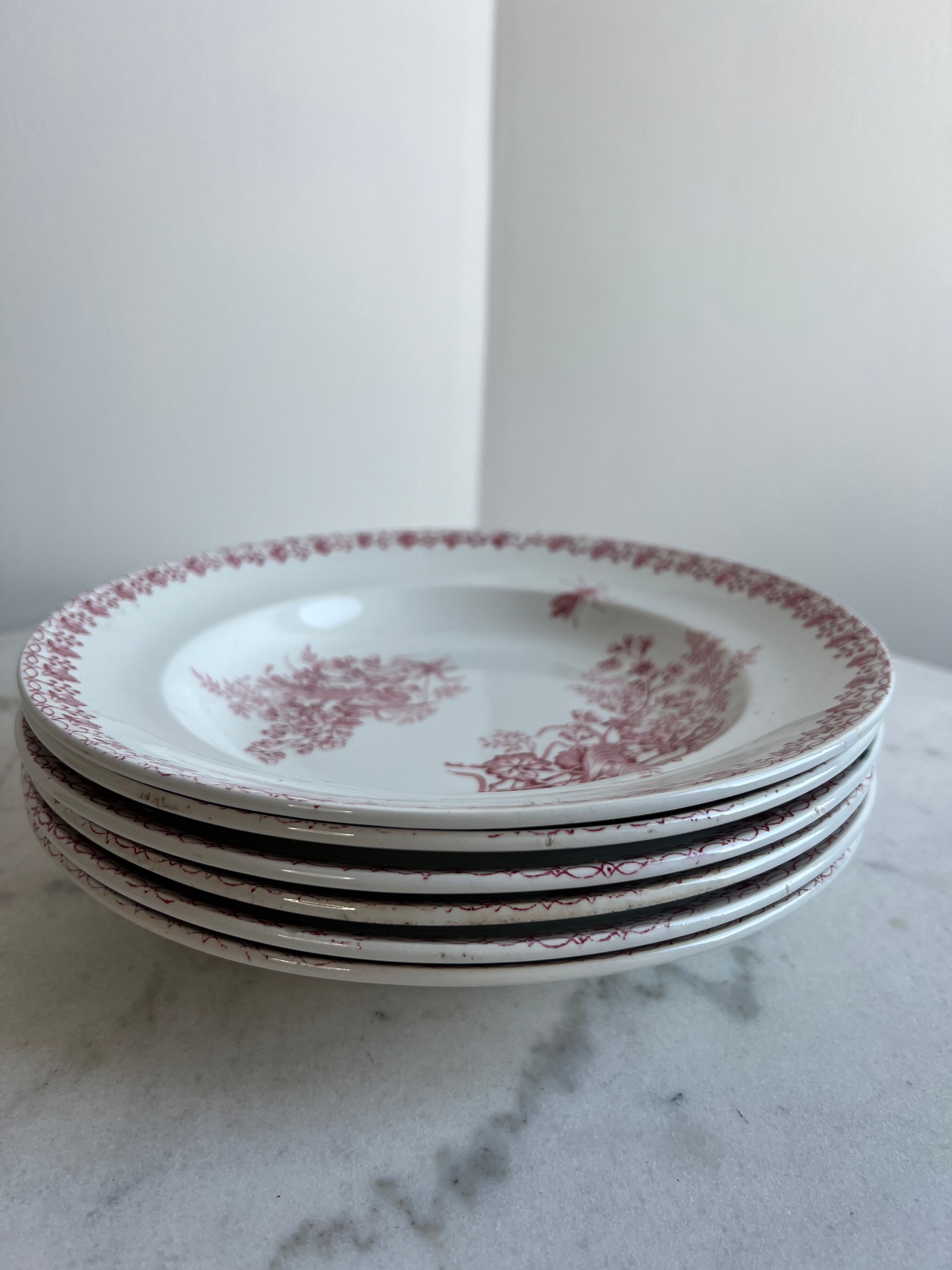 Set of 6 Terre de Fer Terre de Fer plates Onnaing Moisson
