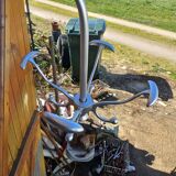 Chrome Metal Wall Coat Rack with Turnstile