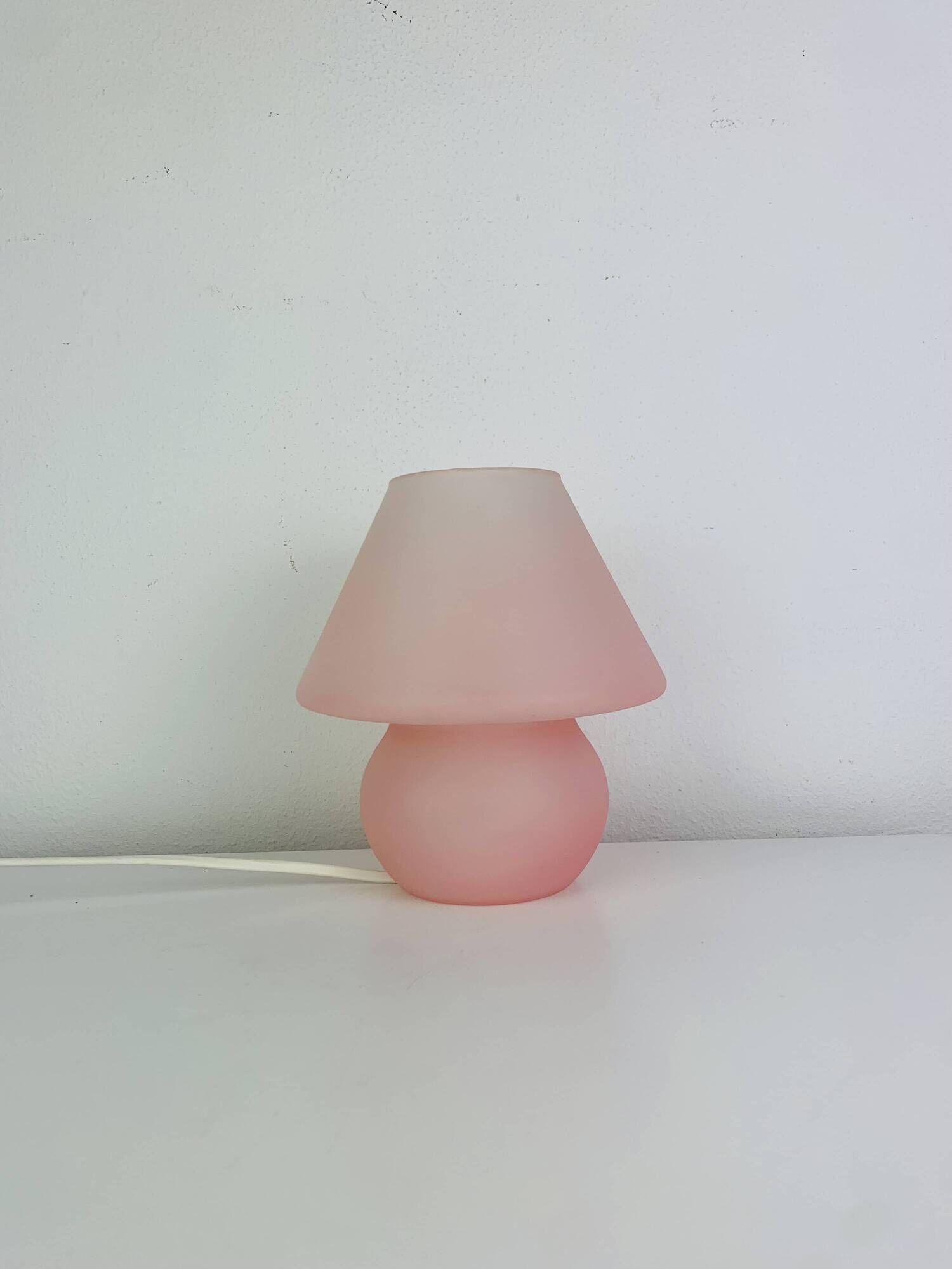 Mushroom lamp in pink Murano glass, vintage