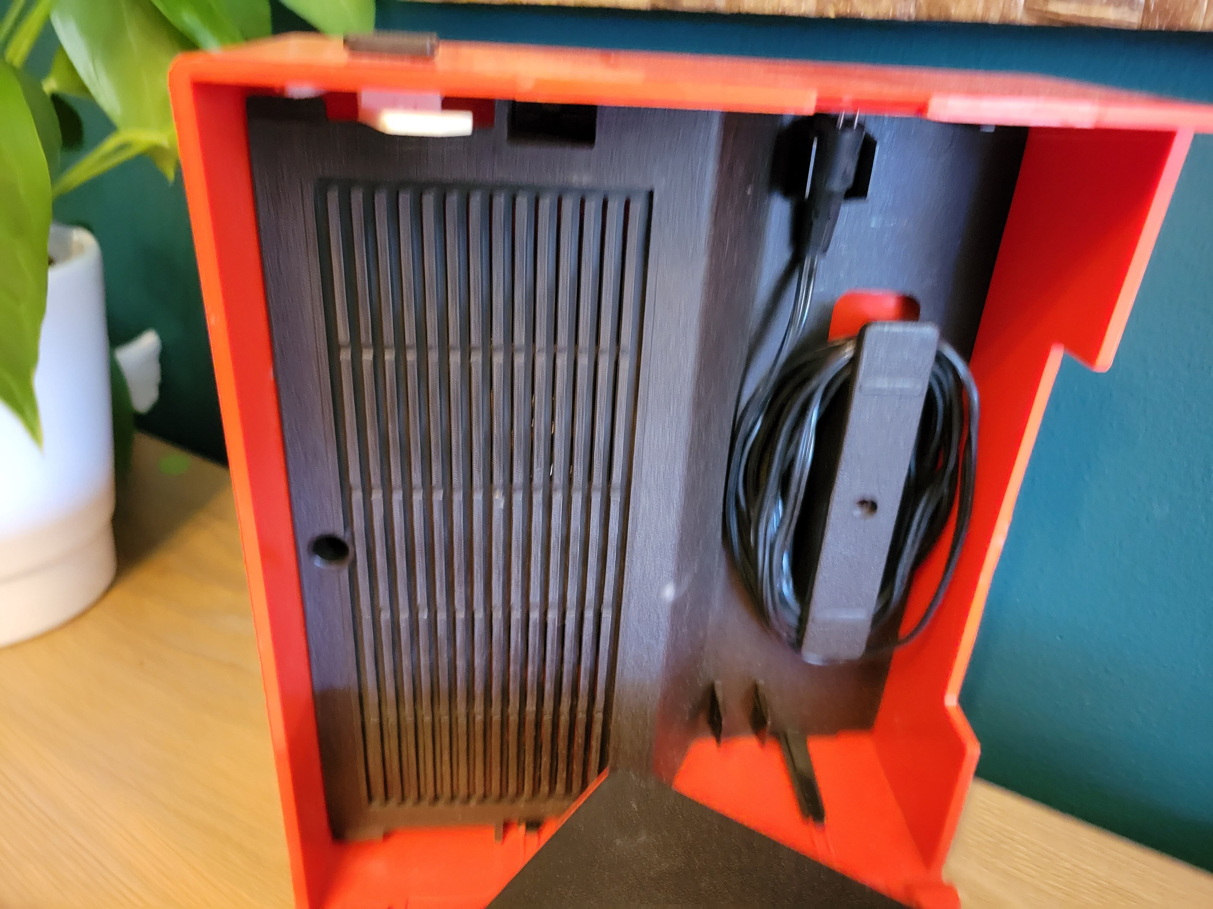 Vintage stereo electrophone record player Continental Edison red orange