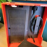 Vintage stereo electrophone record player Continental Edison red orange