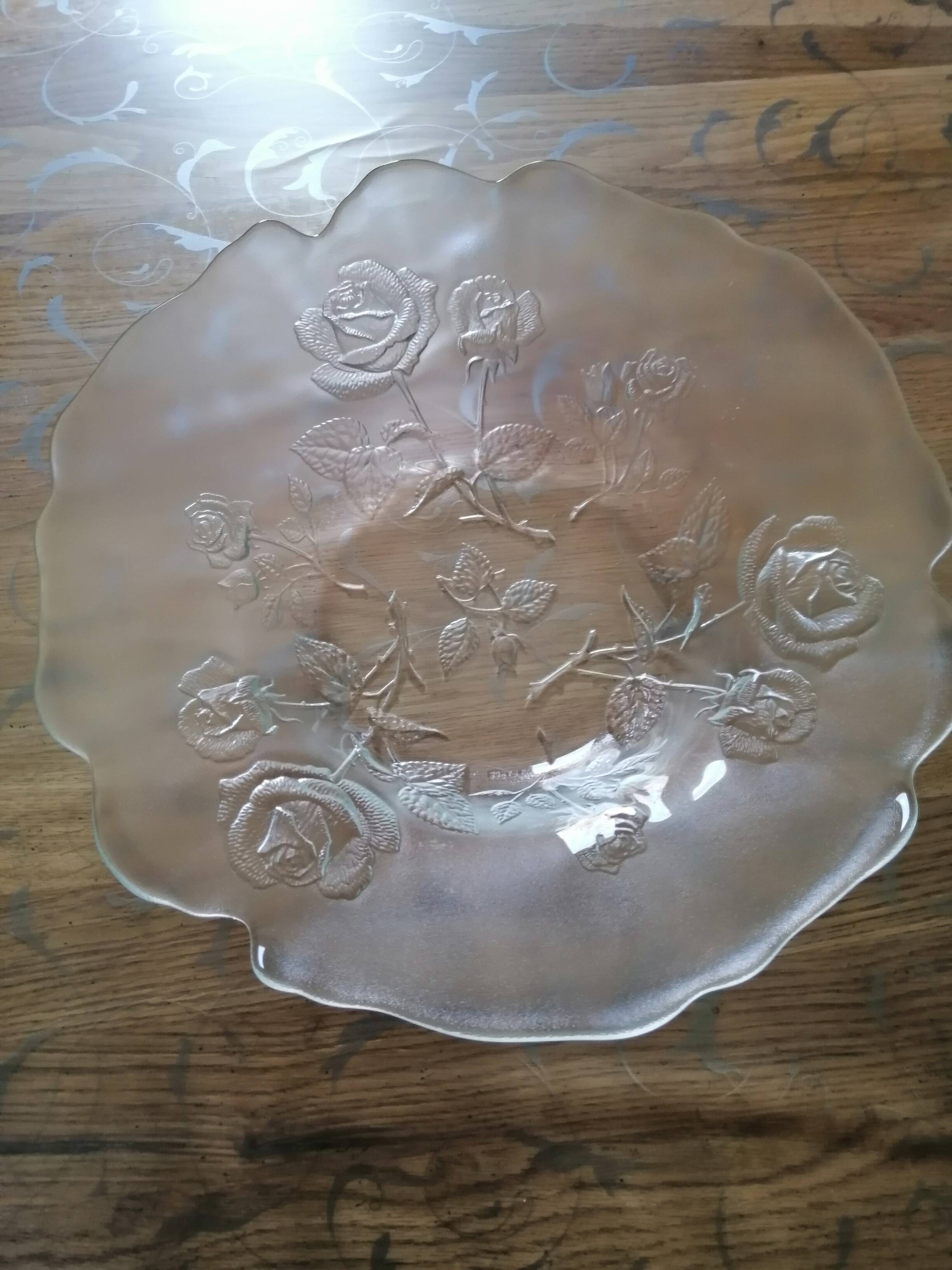 Vintage glass salad bowl