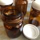 Lot of 5 old jars of chicory Leroux - amber glass
