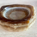 Brutalist vintage onyx marble ashtray