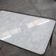 Antique Italian Carrara Marble, Mahogany, and Brass Coffee Table