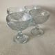 4 molded glass ice cream cups