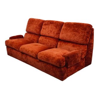 Sofa bed vintage velvet orange 1970
