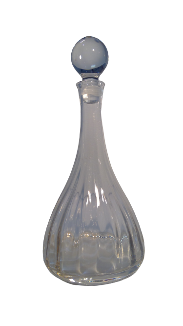 Two Godronnée glass decanters