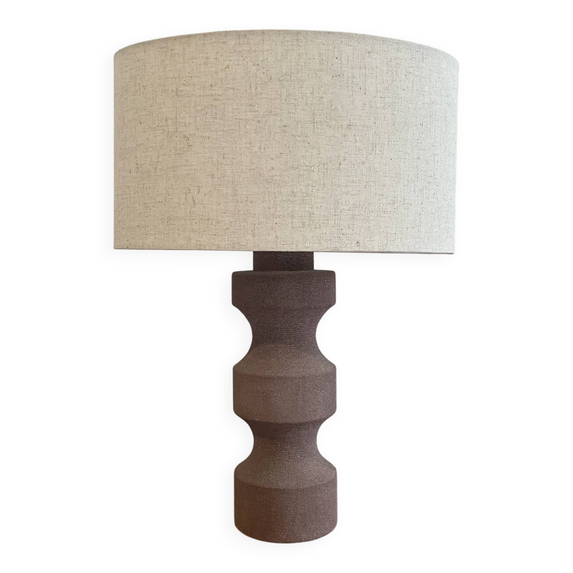 Lampe de table vintage en pierre sculptée grès