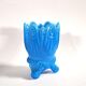 Portieux Gothic opaline goblet candle holder in blue opaline signed - 1910