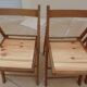 4 vintage varnished wooden chairs, folding tops, fully restored
