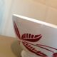 White bowl with red flowers from Sarreguemines vintage years 50-60