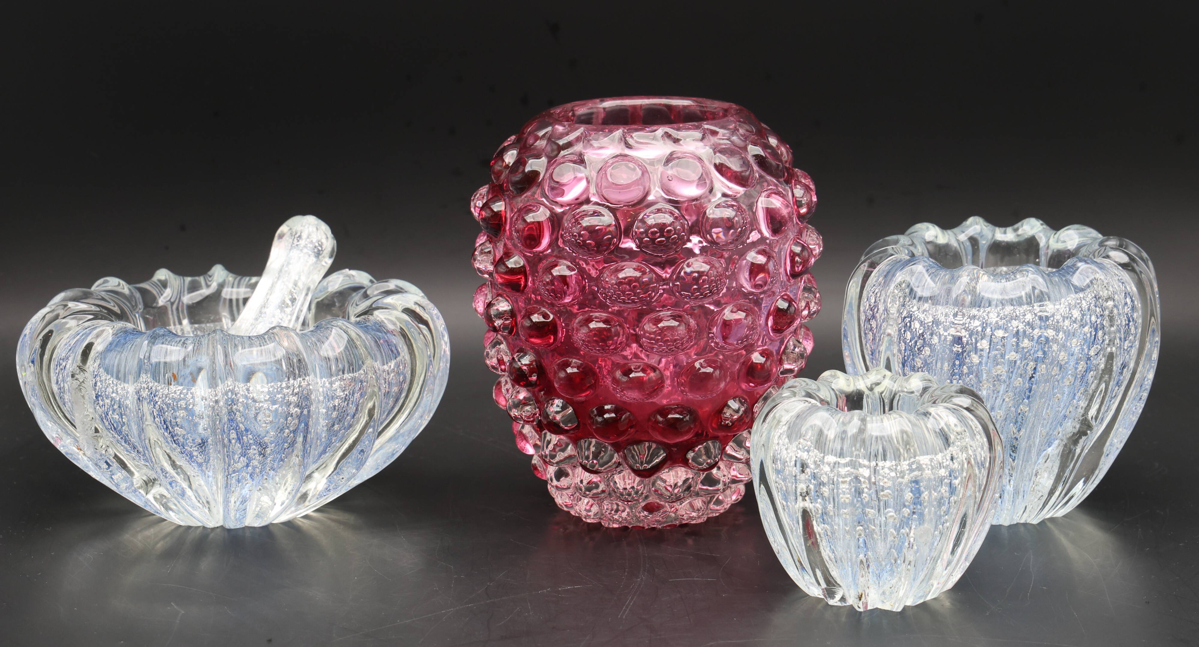 Extraordinary Pink Barovier e Toso Bugnato Vase