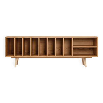 Vinyl Record Storage Cabinet Oak "Silene"