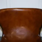 Chaise Egg Vintage Teintée à la Main en Brun Whisky