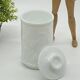 Pot / bocal verre opale blanc , vintage