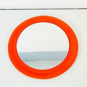 Red circular wall mirror 45x45cm Germany 1970s