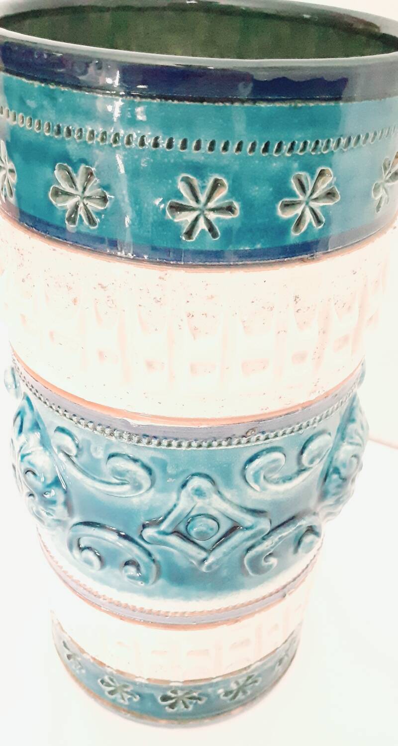 Ceramic roller vase, Italy 1970