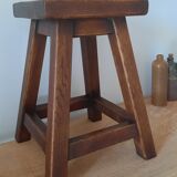 Solid oak wood stool