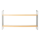 WHB wall shelf with ash wood shelves and black metal frame