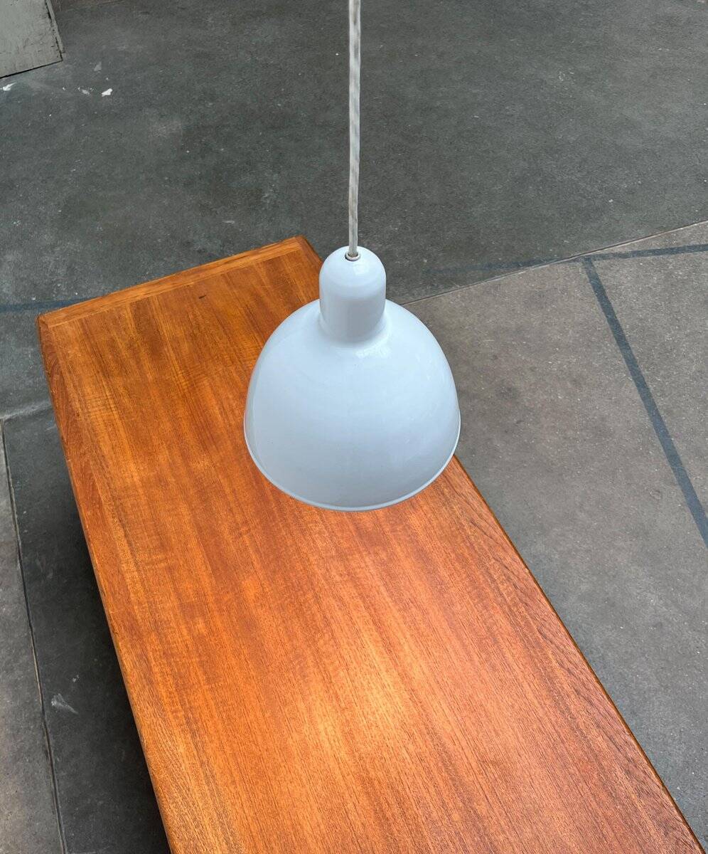 Vintage Danish enamelled pendant lamp model ES by Edgar Schlaefle for Louis Poulsen, 1980s.