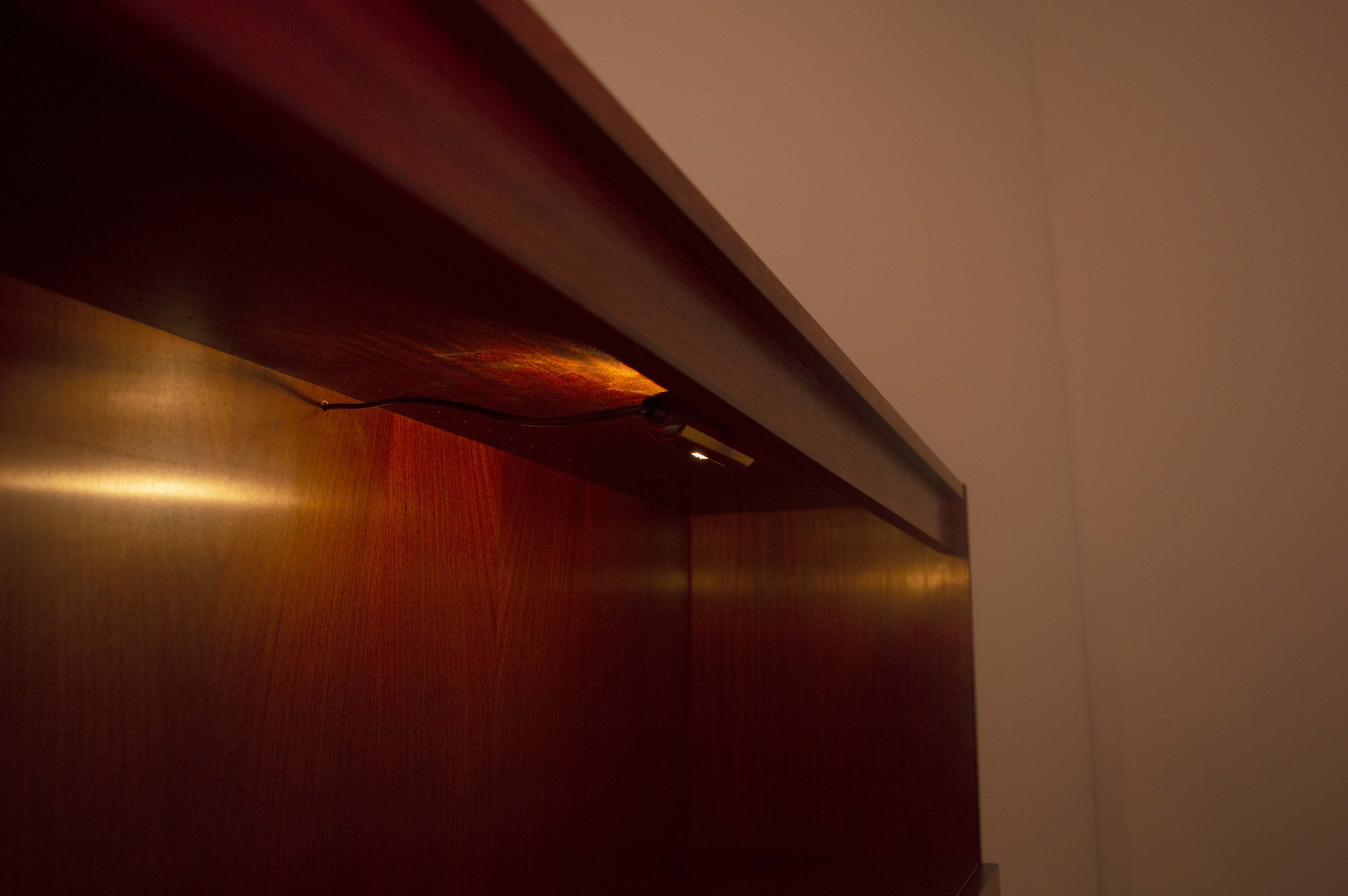 Scandinavian library enfilade in blond rosewood - 1960