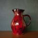Terracotta pitcher glazed in oxblood red and black, terracotta vase, vintage pitcher, kitchen