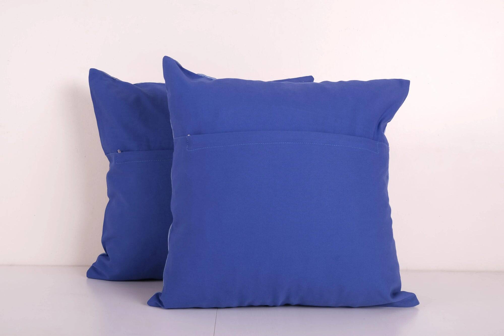 Lot de 2 housses de coussin brodées vintage 48x48 cm