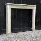 Louis XVI style fireplace in green Estours marble and white Carrara, circa 1880.