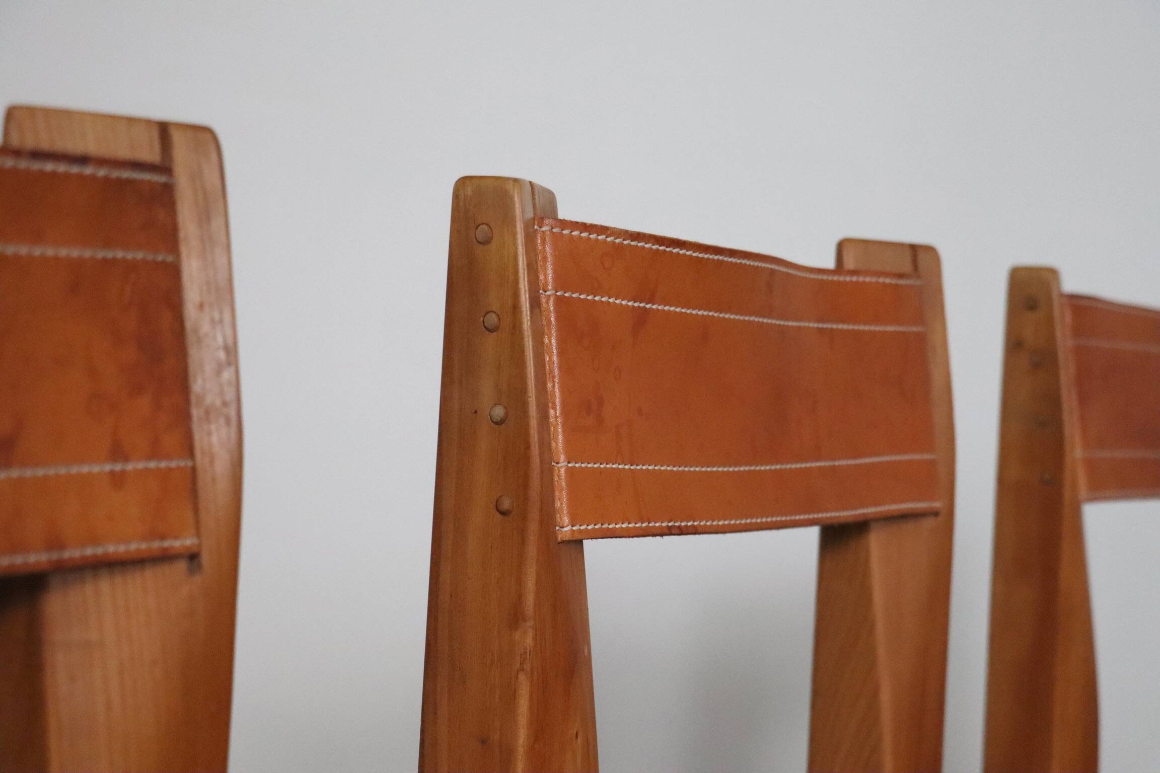 Set of 6 Pierre Chapo S11 Dining Chairs, France, 1960s