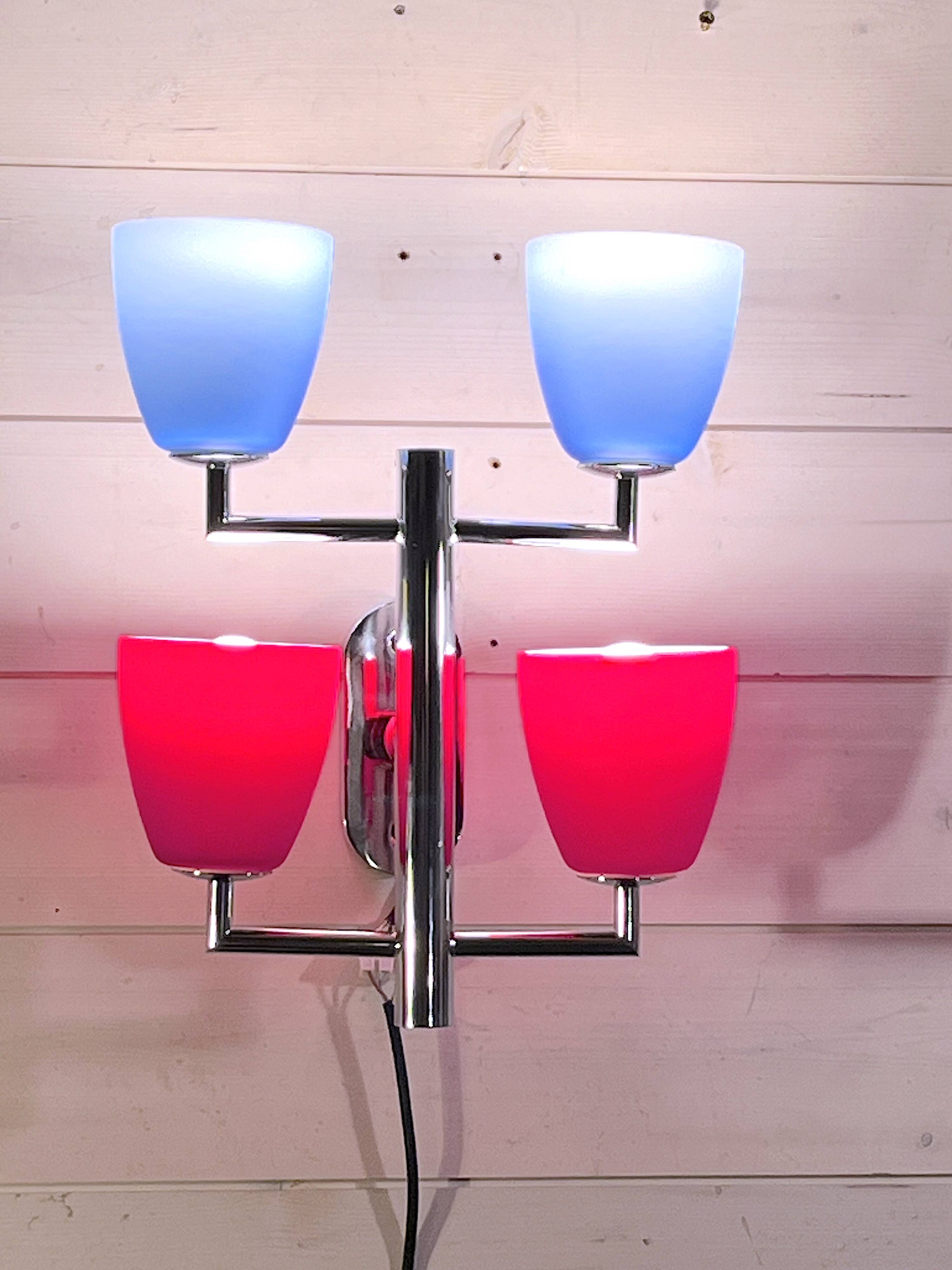 Fontana Arte, a 4-Light Wall Lamp, Murano Glass, Italy