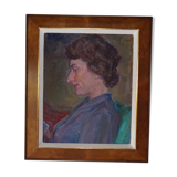 Portrait on canvas from 1960 signed