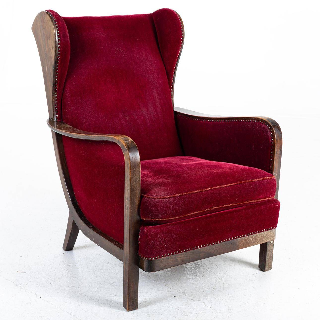 A rare high-backed lounge chair by Knoll, Art Deco.