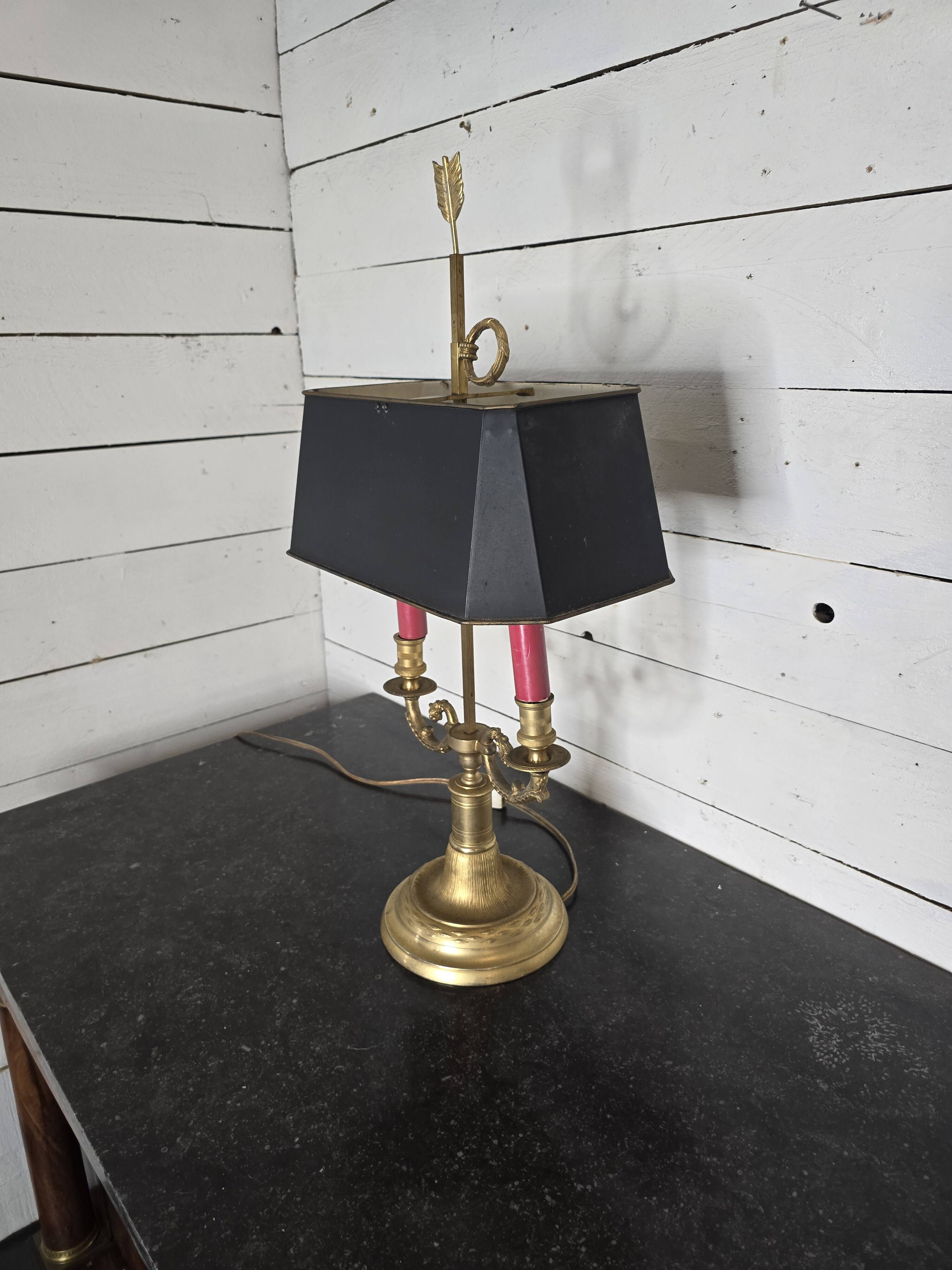 Lampe bouillotte style empire en bronze milieu XXème